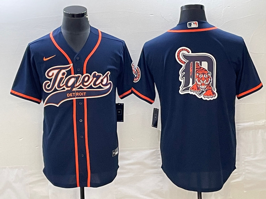 Men's Detroit Tigers Navy Replica Jersey1 Joint Edition