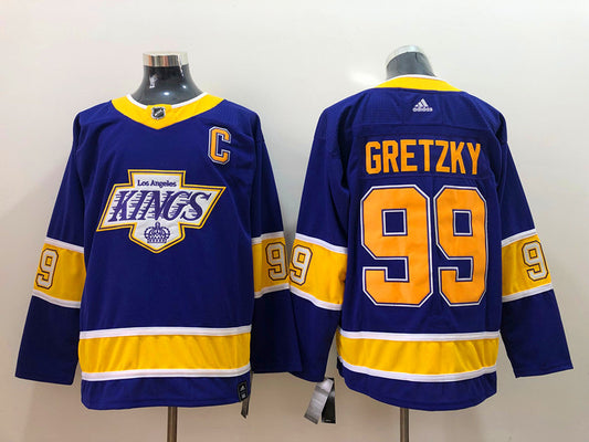 Men's Los Angeles Kings Wayne Gretzky Mitchell #99 Purple Breakaway Player Jersey1