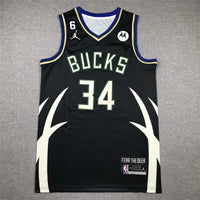 Men's Milwaukee Bucks Giannis Antetokounmpo #34 Black Swingman Jersey1 - Statement Edition
