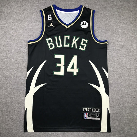 Men's Milwaukee Bucks Giannis Antetokounmpo #34 Black Swingman Jersey1 - Statement Edition
