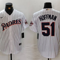 Men's San Diego Padres Trevor Hoffman #51 White Replica Player Jersey1