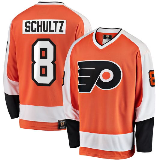 Men's Philadelphia Flyers Dave Schultz #8 Orange Player Game Jersey1