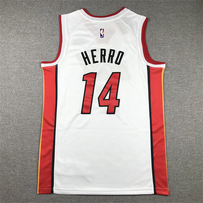Men's Miami Heat Tyler Herro #14 White 2022/23 Swingman Jersey1 - Association Edition