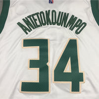 Men's Milwaukee Bucks Giannis Antetokounmpo #34 NBA White Player Jersey1