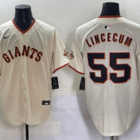 Men's San Francisco Giants Tim Lincecum #55 Cream Home Replica Player Jersey