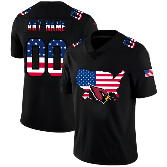 Custom1 Arizona Cardinals Black Limited Fashion Flag Stitched Football Jerseys