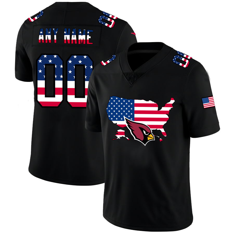 Arizona Cardinals Black Fashion Flag Custom Jersey