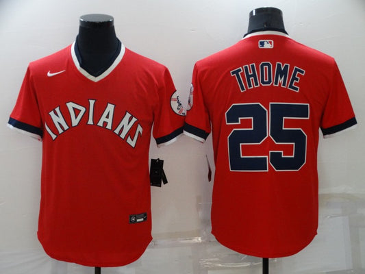 Men's Cleveland Guardians Jim Thome #25 Red Replica Player Jersey1