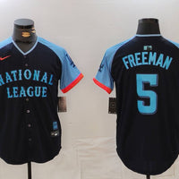 Men's National League Freddie Freeman #5 Navy 2024 MLB All-Star Game Limited Player Jersey1