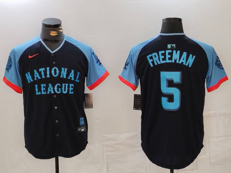 Men's National League Freddie Freeman #5 Navy 2024 MLB All-Star Game Limited Player Jersey1