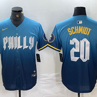 Men's Philadelphia Phillies Mike Schmidt #20 Blue 2024 City Connect Limited Player Jersey1