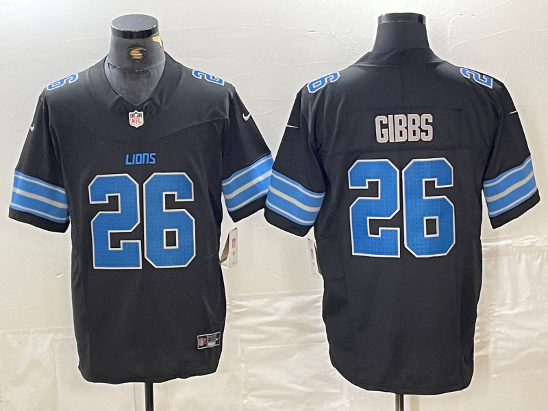 Jahmyr Gibbs #26 Detroit Lions Black Vapor Limited Jersey - JerseysFreak