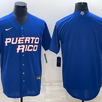 Men's 2023 World Baseball Classic Puerto Rico Blue Blank Jersey1