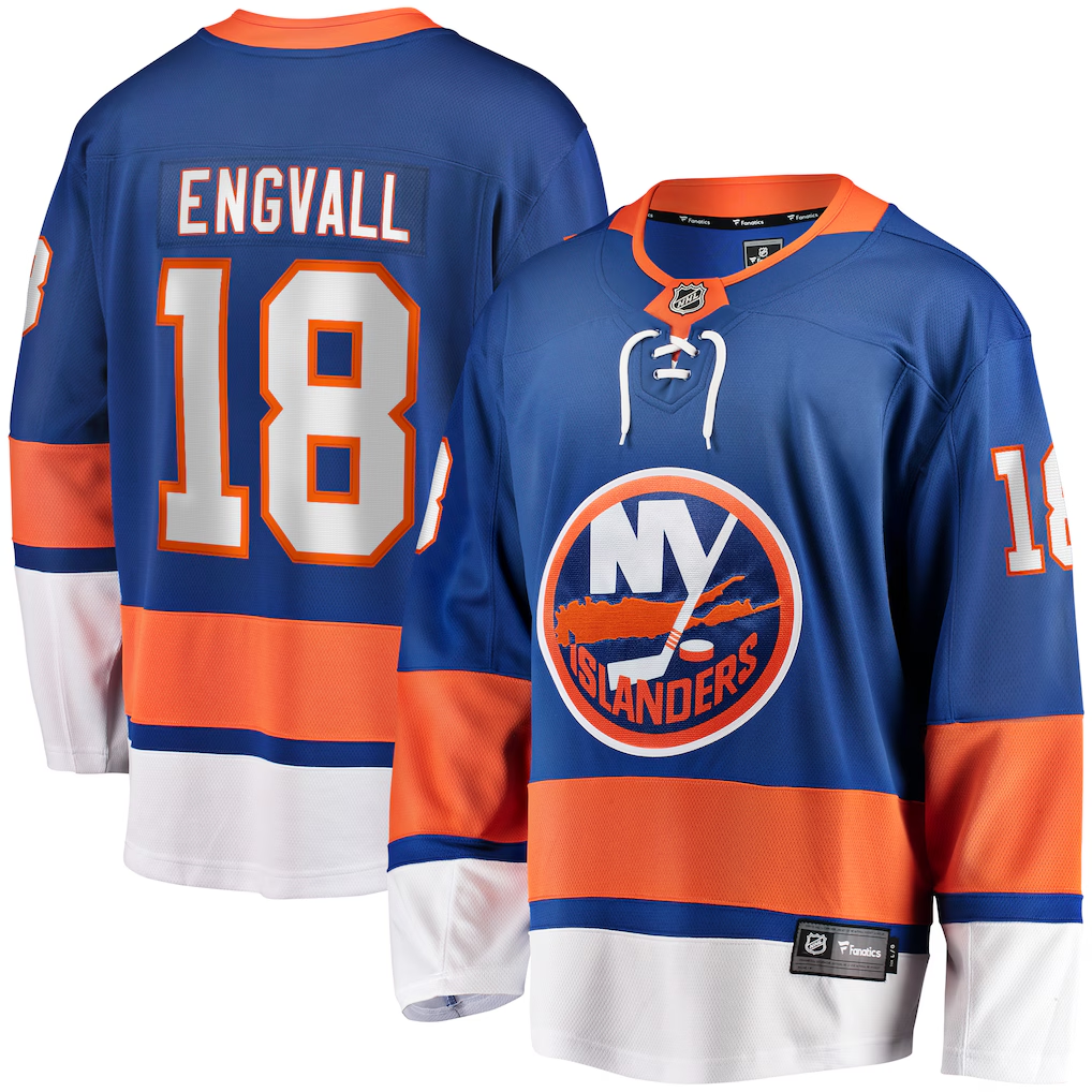Men's New York Islanders Pierre Engvall #18 Fanatics Blue Home Breakaway Player Jersey