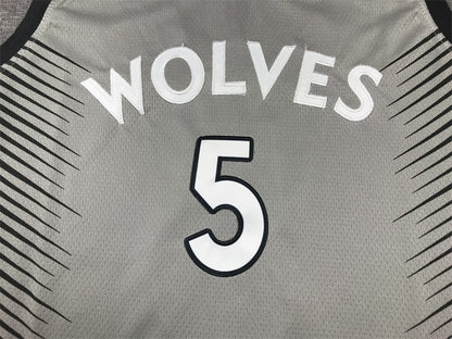 Men's Minnesota Timberwolves Anthony Edwards #5 Gray Swingman Player Jersey1