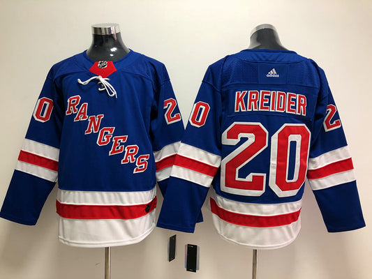 Men's New York Rangers Chris Kreider #20 Blue Player Game Jersey1