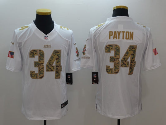 Men's Chicago Bears Walter Payton #34 White Game Jersey1