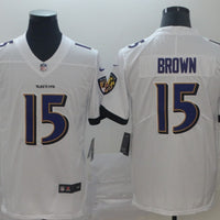 Men's Baltimore Ravens Marquise Brown #15 White Game Jersey1