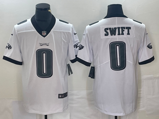 Men's Philadelphia Eagles D'Andre Swift #0 White Game Jersey1