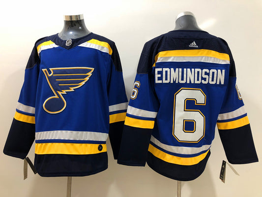 Men's St. Louis Blues Joel Edmundson #6 Blue Home Breakaway Player Jersey1
