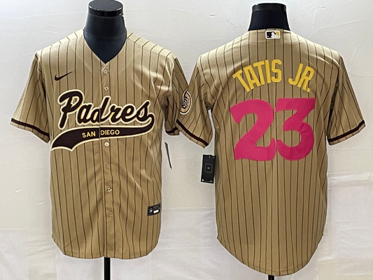 Men's San Diego Padres Fernando Tatis Jr. #23 Tan Replica Team Jersey1 Joint Edition