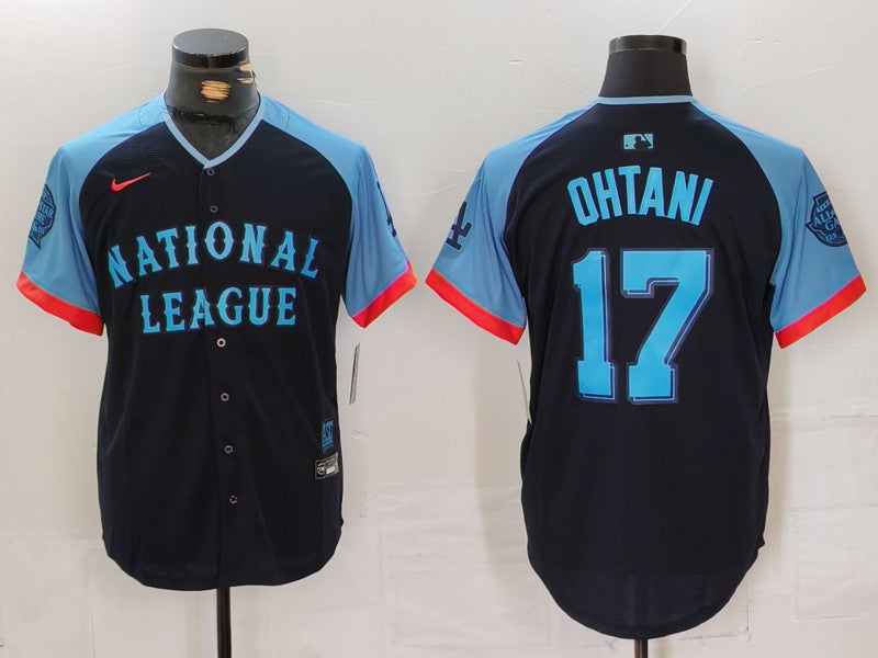 Men's National League Shohei Ohtani #17 Navy 2024 MLB All-Star Game Limited Player Jersey1