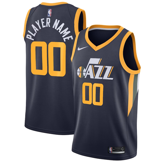 Men's Utah Jazz Navy Swingman Custom Jersey1 - Icon Edition