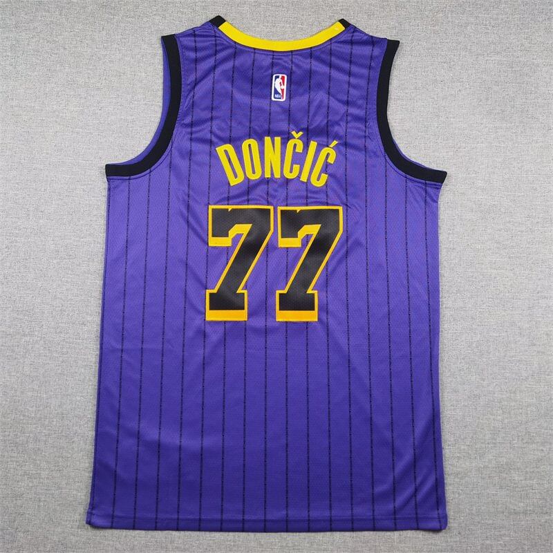 Luka Doncic #77 Los Angeles Lakers Purple Statement Edition Swingman Jersey