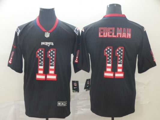 Men's New England Patriots #11 Julian Edelman Black Alternate Game Jersey1
