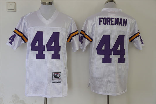 Men's Minnesota Vikings Chuck Foreman Mitchell & Ness White Legacy Replica Jersey1