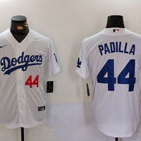 Men's Los Angeles Dodgers Vicente Padilla #44 White Home Replica Player Jersey1