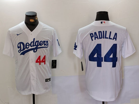 Men's Los Angeles Dodgers Vicente Padilla #44 White Home Replica Player Jersey1