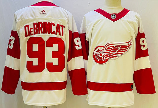 Men's Detroit Red Wings Alex DeBrincat #93 White Player Jersey1