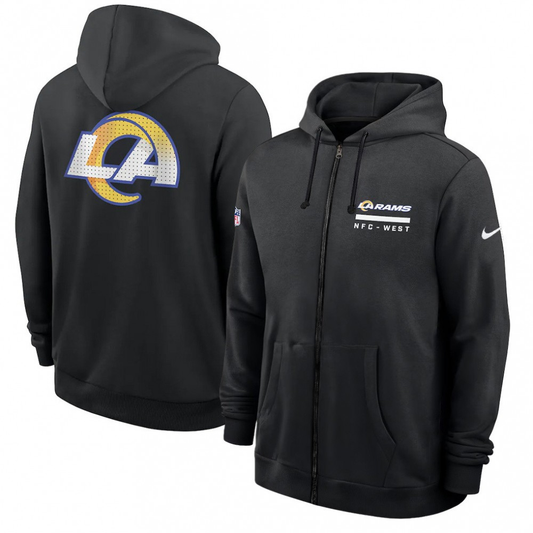 Men's Los Angeles Rams Utility Player Sideline NFL Full-Zip Hoodie