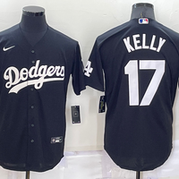Men's Los Angeles Dodgers Joe Kelly #17 Black Replica Baseball Jersey1