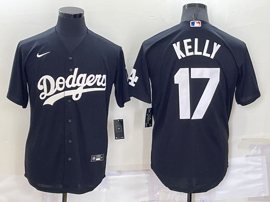 Men's Los Angeles Dodgers Joe Kelly #17 Black Replica Baseball Jersey1