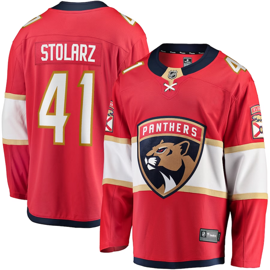 Men's Florida Panthers Anthony Stolarz #41 Red Player Jersey1