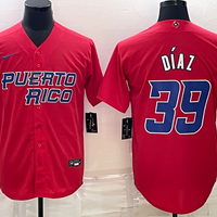 Men's 2023 World Baseball Classic #39 Edwin Diaz Puerto Rico Red Jersey1