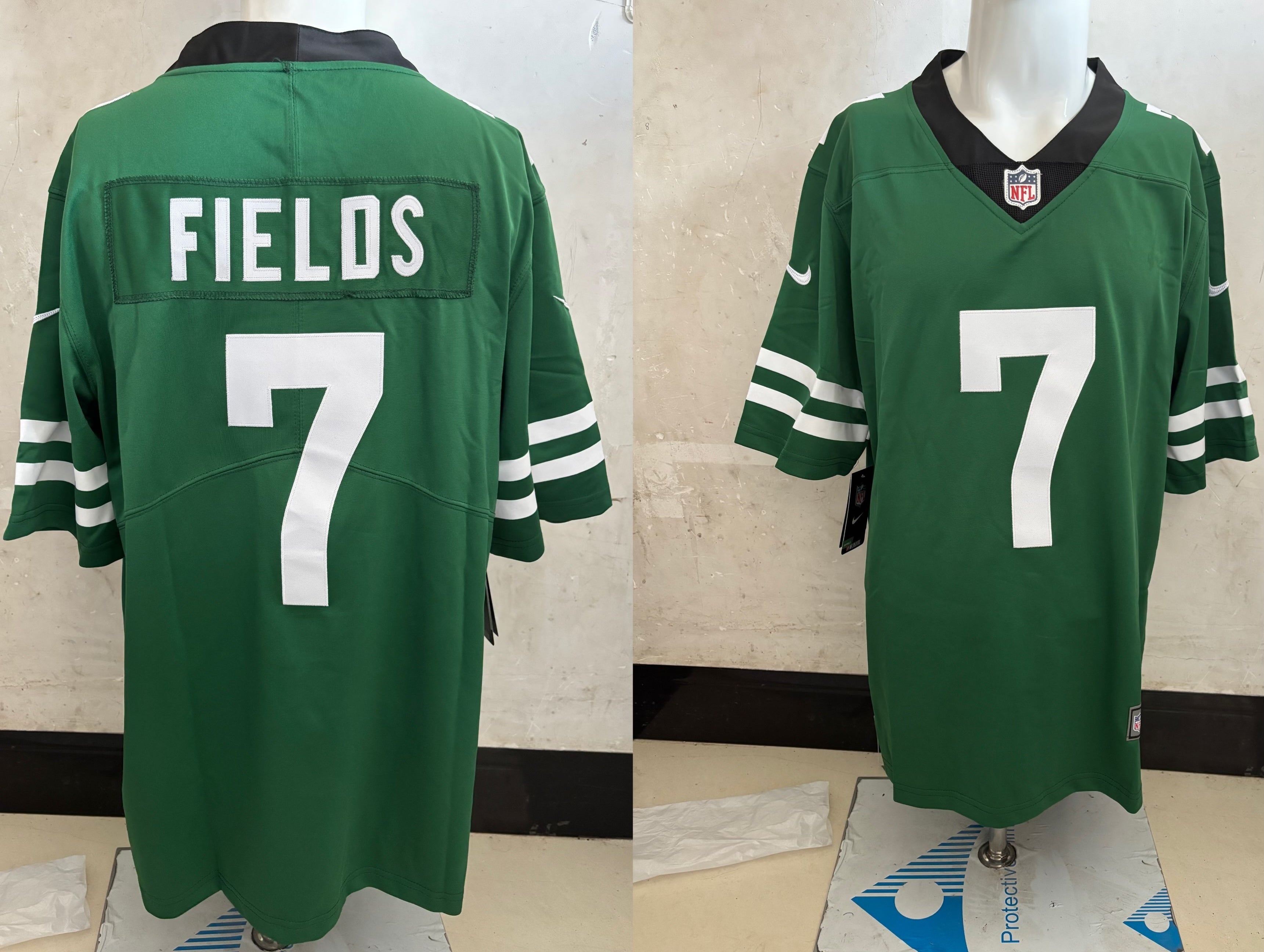 Men's New York Jets Justin Fields #7 Legacy Green Game Jersey