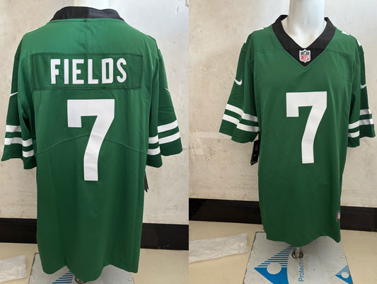 Men's New York Jets Justin Fields #7 Legacy Green Game Jersey