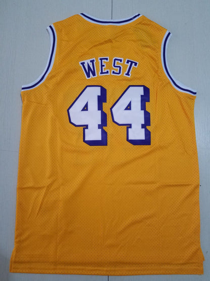 Men's Los Angeles Lakers Jerry West Gold Big & Tall Hardwood Classics Jersey1