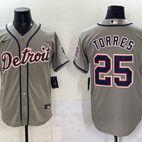 Men's Detroit Tigers Gleyber Torres #25 Gray Limited Player Jersey