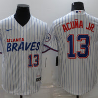Men's Atlanta Braves Ronald Acuna Jr. #13 White Stitched Jersey1 City Edition