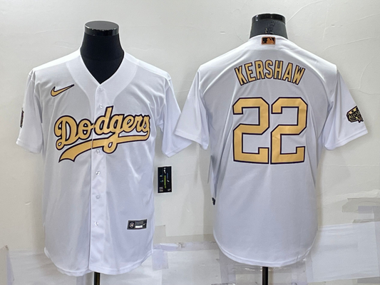 Men's Los Angeles Dodgers Clayton Kershaw #22 White Alternate Game Jersey1
