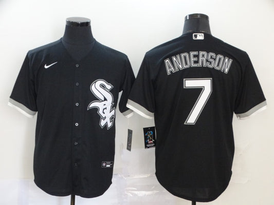 Men's Chicago White Sox Tim Anderson #7 Black Replica Baseball Jersey1