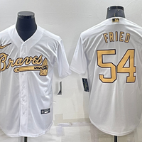 Men's Atlanta Braves Max Fried #54 White Stitched Jersey1