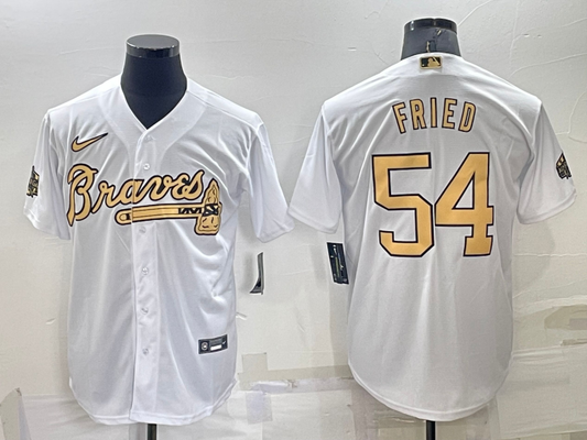 Men's Atlanta Braves Max Fried #54 White Stitched Jersey1