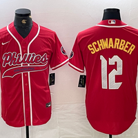 Men's Philadelphia Phillies Kyle Schwarber #12 Red Player Jersey1 Joint Edition