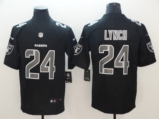 Men's Las Vegas Raiders Marshawn Lynch #24 Black Game Player Jersey1