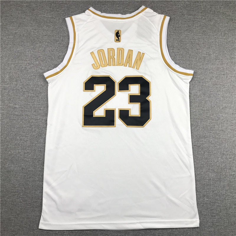 Men's Chicago Bulls Michael Jordan #23 White Classics Swingman Player Jersey1
